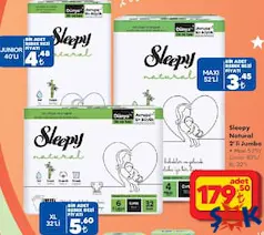 SLEEPY NATURAL 2'Lİ JUMBO BEBEK BEZİ